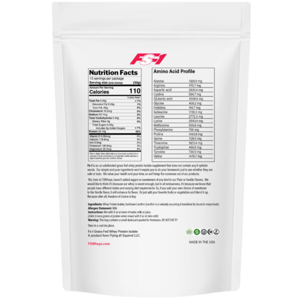 whey protein isolate plain | 15 serving size