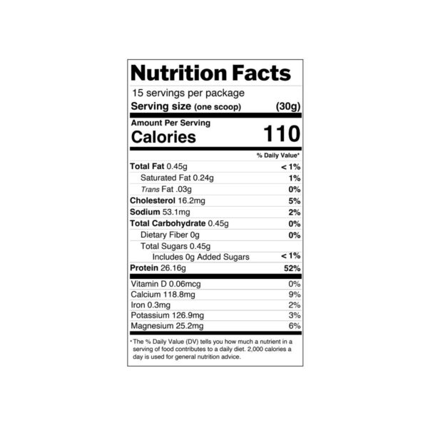 whey protein isolate plain | 15 serving size