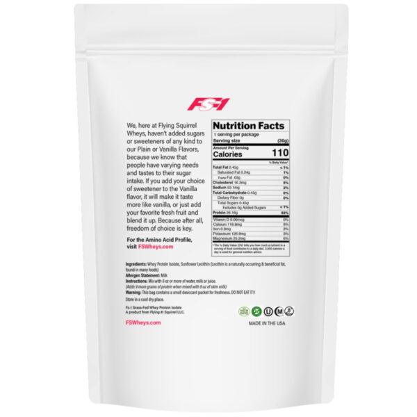 whey protein isolate plain | single serving