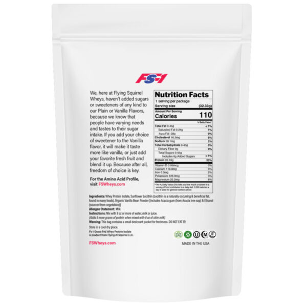 whey protein isolate vanilla | single serving